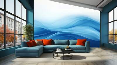 Abstract blue wave patterns Wall mural