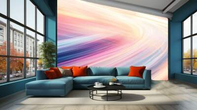 Abstract light trails with pastel colors, motion blur effect. Artistic digital art concept Wall mural