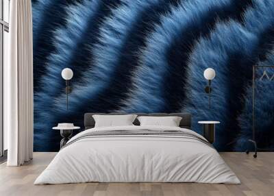 Close-up of blue and black zebra stripes, abstract texture. Nature and wildlife pattern concept Wall mural