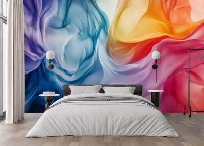 Colorful abstract fabric waves in motion, vivid artistic concept Wall mural