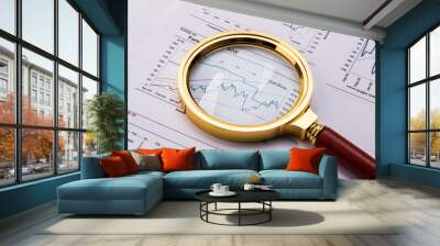 financial analysis concept including statistics graphs charts Wall mural