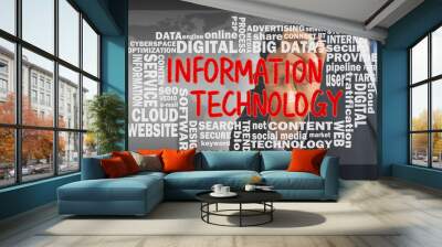 information technology with related word cloud handwritten by bu Wall mural