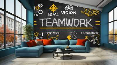 teamwork concept chart with business elements Wall mural