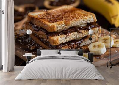 chocolate Toast Banana slice Wall mural