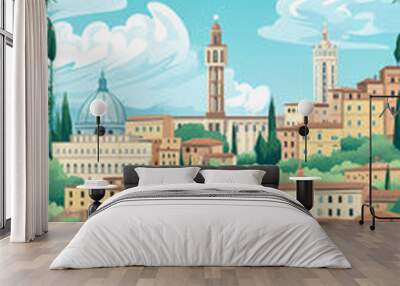 Italy background for social media. illustration Wall mural