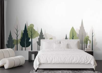 Minimalist woodland Wall mural