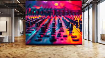 musical mixing console on stage Wall mural