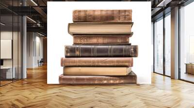 old books isolated on white Wall mural