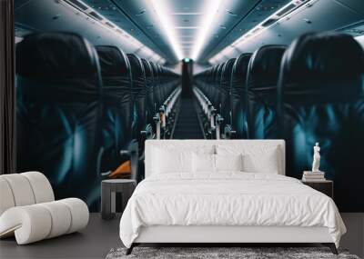 seats in modern empty airplane Wall mural