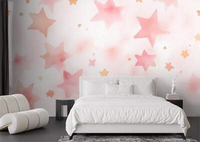 watercolor cute vintage blush stars Wall mural