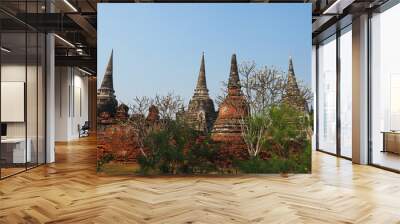 The Wat Phra Si Sanphet is a Buddhist temple located in Ayutthaya, Thailand. This place also be one of ayutthaya historical park. Wall mural