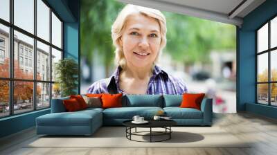 portrait of  elderly blonde woman Wall mural