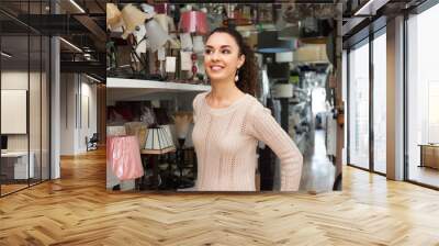 woman in lighting shop Wall mural