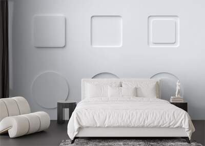 Neumorphism design set with neumorphic buttons. Wall mural