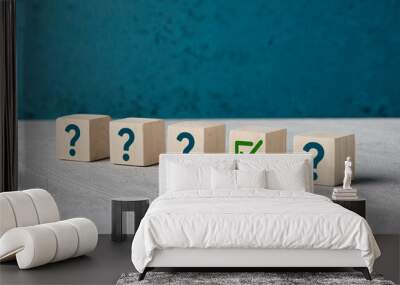 To find the correct solution or answer. Problem solving, analysis or correction concept. Wall mural