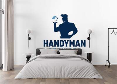 handyman logo vector graphic for any business, especially for home service, reapairment, home care, etc. Wall mural