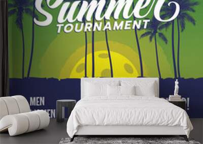 summer pickleball tournament flyer with summer mood for banner, poster, flyer, etc. Wall mural