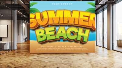  Summer beach editable text effect with a beach background Wall mural