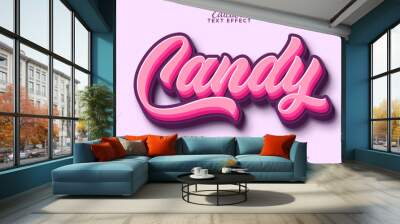 Candy 3d editable text effect Wall mural