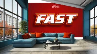 Fast 3d editable text effect Wall mural