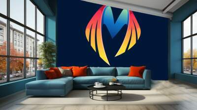 Letter m wings logo Wall mural