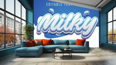 Milky editable text effect Wall mural