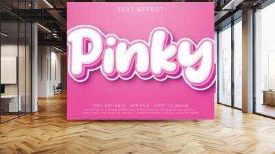 Pink editable text effect with 3d style Wall mural