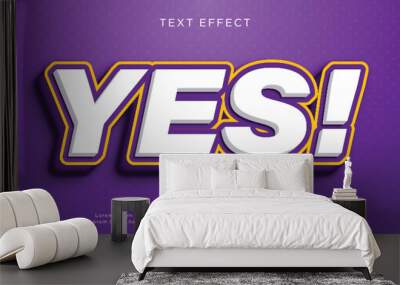 Yes 3d editable text effect Wall mural