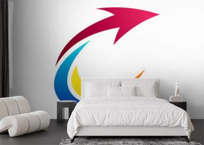 colorful letter c with arrow business logo template Wall mural