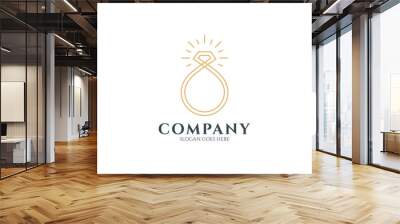 Diamond ring, jewelry store and fashion logo Wall mural