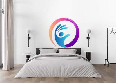 hand care logo template ready for use Wall mural