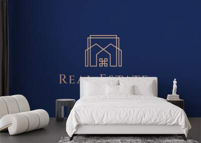 Real estate business logo template Wall mural