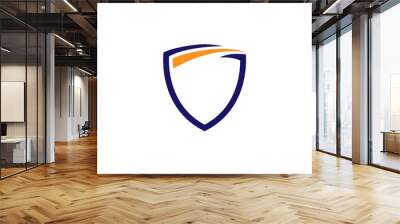 simple shield flat style logo Wall mural