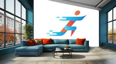 sprint sport logo design concept Wall mural