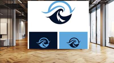 Wave Logo Design Template Wall mural