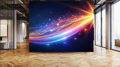 Transform your surreal photography with stunning radiant comet light streak overlays, designed with a transparent background to amplify the dreamlike Wall mural