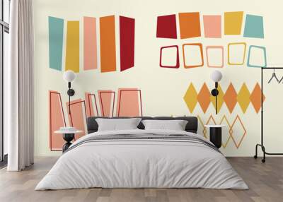 Vintage Vector - Mid Century Shapes Wall mural