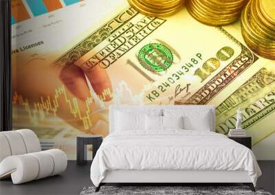 Money management and investment in stock market Wall mural