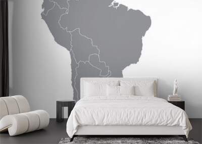 South america map, vector 10 eps. Wall mural