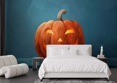 Evil Jack-O'-Lantern Illustration with Copy Space Evil Jack-O'-Lantern Illustration with Copy Space Wall mural