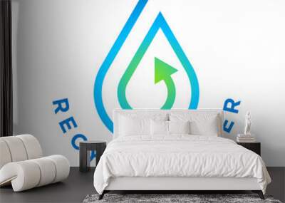 Recycle water isolated vector icon badge logo Wall mural