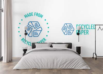 Recycled paper vector icon logo badge Wall mural