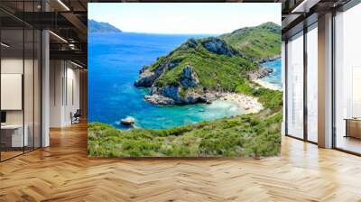 Porto Timoni panorama. The most famous and beautifull beach in C Wall mural