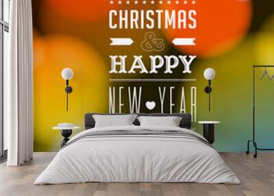 Merry Christmas and Happy New Year 2021 Greeting Card. Vector EPS 10. No mesh. For your print and web messages : greeting cards, banners, t-shirts. Wall mural