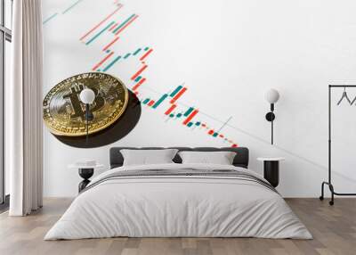 Bitcoin chart . Cryptocurrency is the currency of the future.  Wall mural