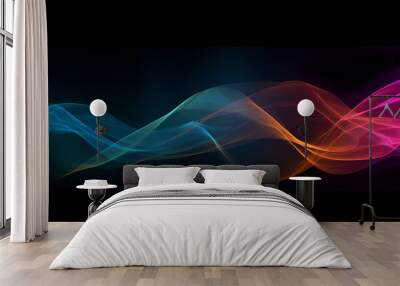 Ethereal Digital Technology Neon Waves of Light Wall mural