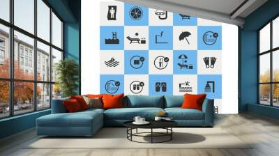 set swimming pool icons collection Wall mural