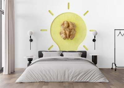 Walnut is healthy for brain - Conceptual photography idea Wall mural