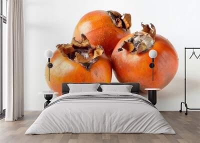 Medlar fruit on white background , Wall mural