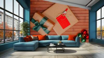 Christmas gifts and christmas balls Wall mural